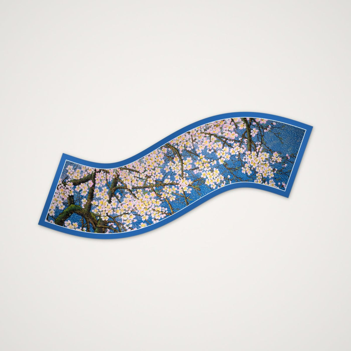 Blossom on Lapis 桜色 四 — cherry blossom silk scarf