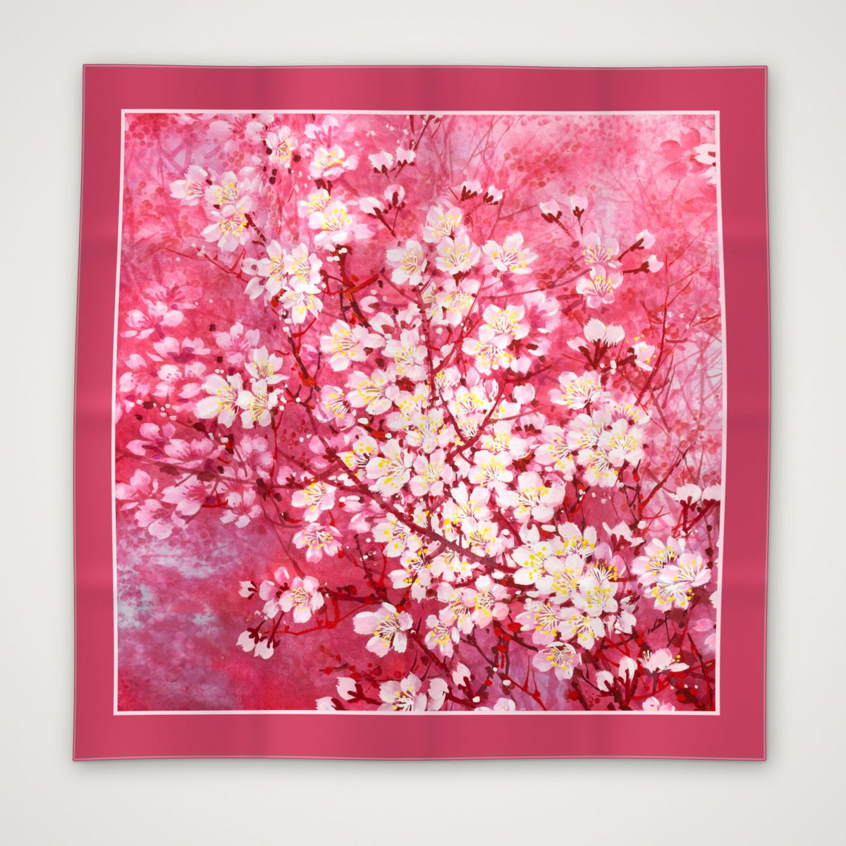 Beni Blossom 桜色 五 — cherry blossom silk scarf